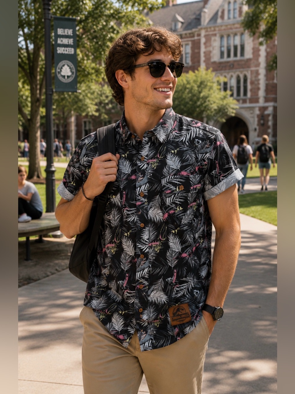 Jurassic ✨ World Fallen Kingdom Tropical Button-Up Shirt Men’s Medium
